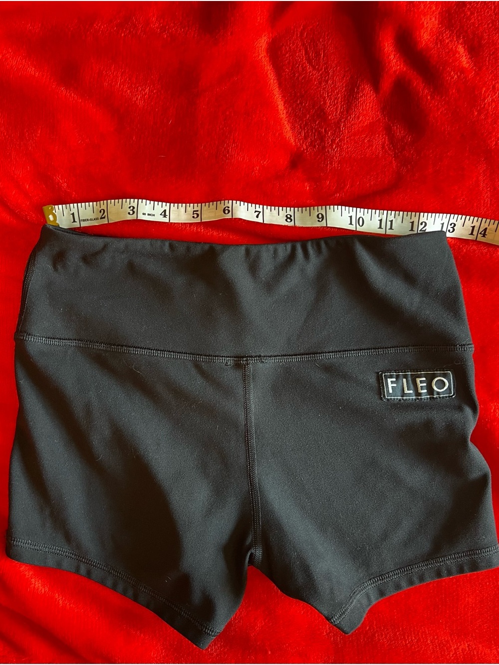 Fleo Black High-Waist Bike Shorts with Logo
